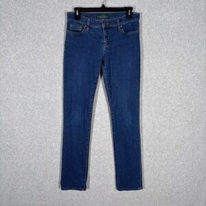 LRL Ralph Lauren Jeans Co Sz 4 Low Rise Stretch Dark Wash Classic Casual Minimal
